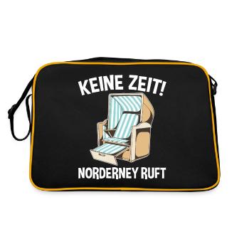 Nordsee Norderney - Retro Tasche - Schwarz/Gold - Hinten