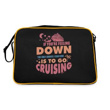 Motivation gute Laune Kreuzfahrt Schiff Geschenk - Retro Tasche - Schwarz/Gold - Hinten