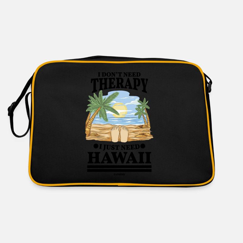 Hawaii - Retro Tasche - Schwarz/Gold