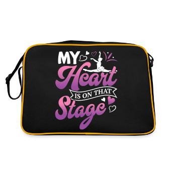 Ballet, Ballerine, Fille, Fille, Danse - Sac Retro - noir/or - Dos