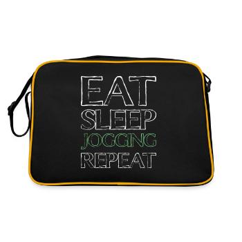 Essen Schlafen Joggen - Retro Tasche - Schwarz/Gold - Hinten