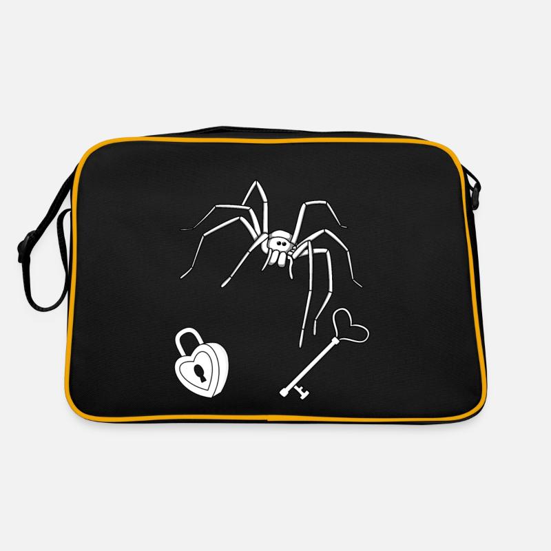 Horror Halloween Spinne Schlüssel Schloss Wächter Retro Tasche