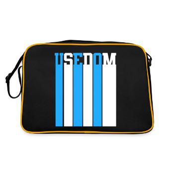 Ostsee Usedom - Retro Tasche - Schwarz/Gold - Hinten