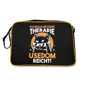 Ostsee Usedom - Retro Tasche - Schwarz/Gold - Hinten