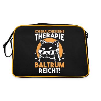 Nordsee Baltrum - Retro Tasche - Schwarz/Gold - Hinten