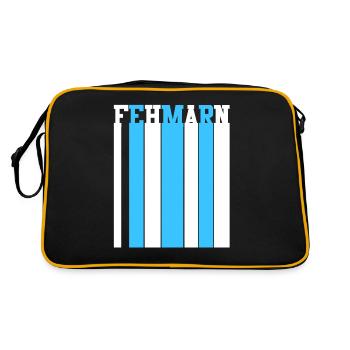 Ostsee Fehmarn - Retro Tasche - Schwarz/Gold - Hinten