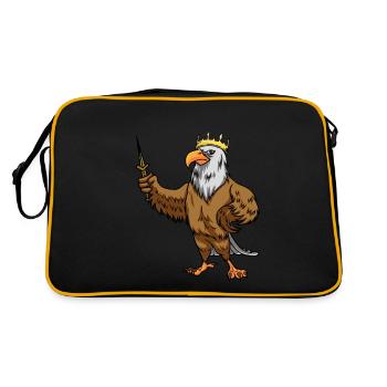 Bird, Eagle, Royal, King, Majesty, Fairy Tale, Child - Retro Bag - black/gold - Back