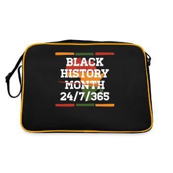 Black History Month 24/7/365 Celebrate the - Retro Bag - black/gold - Back