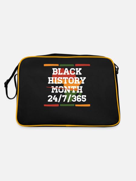 Black History Month 24/7/365 Celebrate the - Retro Bag - black/gold - Back