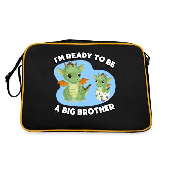 Je suis prêt à être un grand frère - Sac Retro - noir/or - Dos
