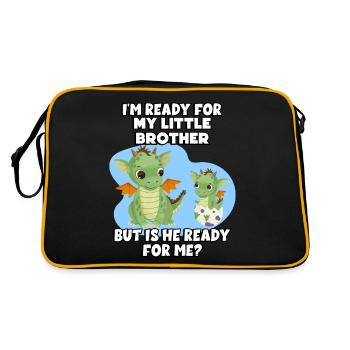I'm ready for my little brother, but - Retro Bag - black/gold - Back