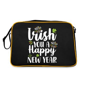 Irlandais Vous Une bonne année Green Cloverleaf - Sac Retro - noir/or - Dos