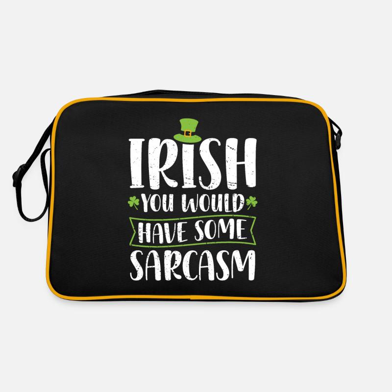 Irish You Would Have Some Sarcasm Green Cloverleaf Retro Bag