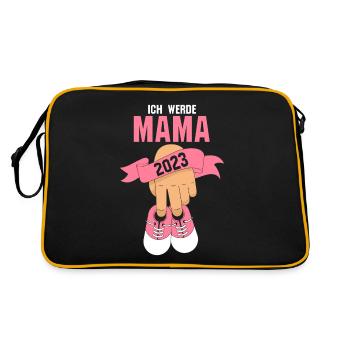 Mutter 2023 Schwanger Werdende Mama - Retro Tasche - Schwarz/Gold - Hinten