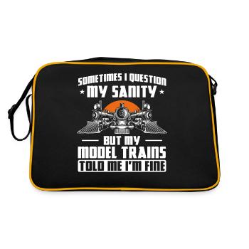 Steam Train Driver Trainspotting - Retro Tasche - Schwarz/Gold - Hinten