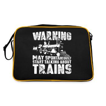Steam Train Driver Trainspotting - Retro Tasche - Schwarz/Gold - Hinten