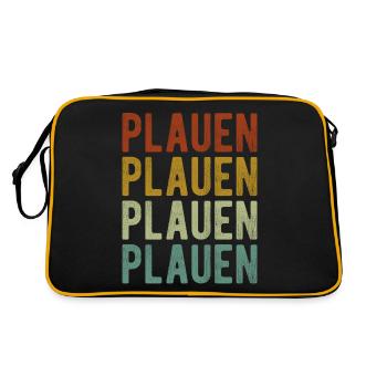 Plauen Stadt Retro Vintage - Retro Tasche - Schwarz/Gold - Hinten