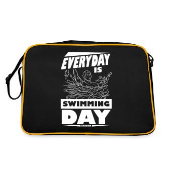 Schwimmen - Retro Tasche - Schwarz/Gold - Hinten