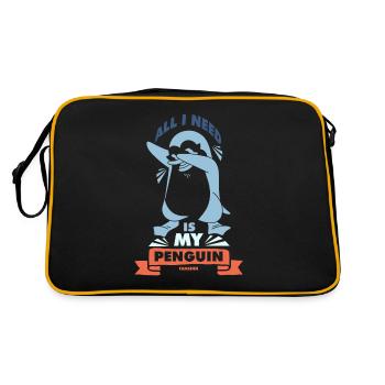 Tout ce dont j’ai besoin, c’est de mon pingouin - Sac Retro - noir/or - Dos