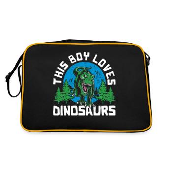 This Boy Loves Dinosaur Kids Boy Boy Dino - Retro Bag - black/gold - Back