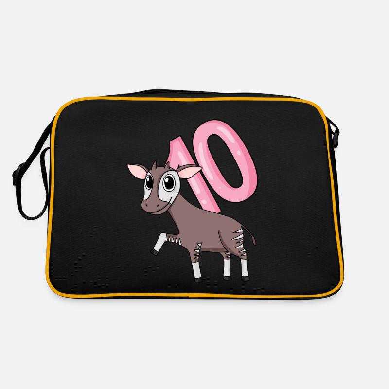 Mädchen 10 Jahre alt Okapi 10. Geburtstag Geschenk Retro Tasche