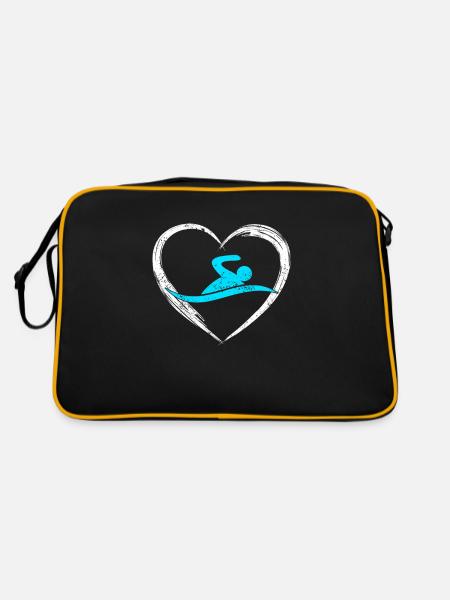 Amour de la natation - Sac Retro - noir/or - Dos