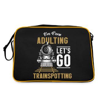 Steam Train Driver Trainspotting - Retro Bag - black/gold - Back
