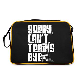 Steam Train Driver Trainspotting - Retro Tasche - Schwarz/Gold - Hinten
