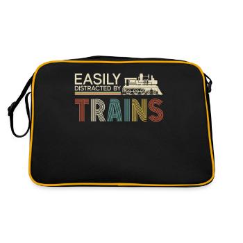 Steam Train Driver Trainspotting - Retro Bag - black/gold - Back