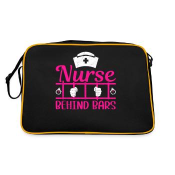 Nurse behind bars nurse in prison - Retro Bag - black/gold - Back