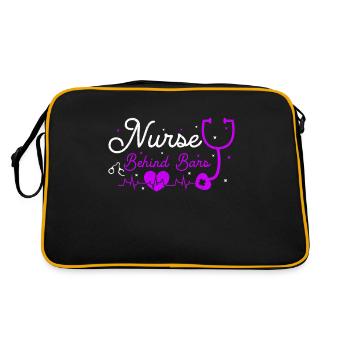 Nurse behind bars nurse in prison - Retro Bag - black/gold - Back