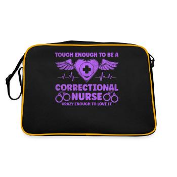 Though Enough To Be A Correctional Nurse - Retro Bag - black/gold - Back