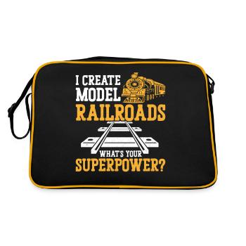 Steam Train Driver Trainspotting - Retro Tasche - Schwarz/Gold - Hinten