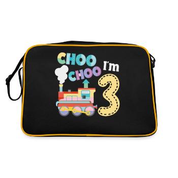 Steam Train Driver Trainspotting - Retro Tasche - Schwarz/Gold - Hinten