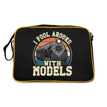 Steam Train Driver Trainspotting - Retro Bag - black/gold - Back