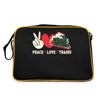Steam Train Driver Trainspotting - Retro Tasche - Schwarz/Gold - Hinten