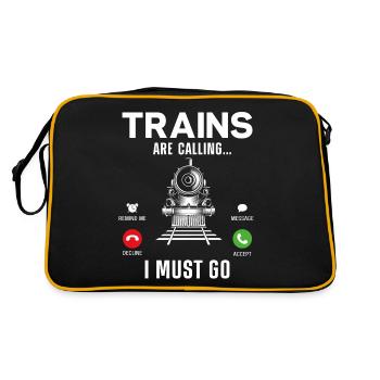 Steam Train Driver Trainspotting - Retro Bag - black/gold - Back