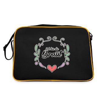 Die Braut Junggesellinnenabschied - Retro Tasche - Schwarz/Gold - Hinten