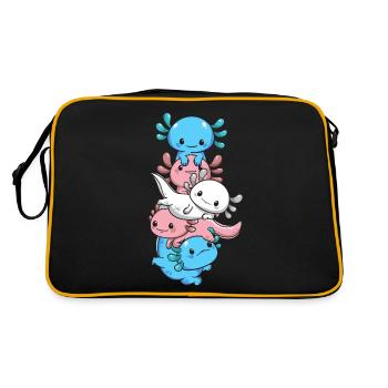 Subtil Transgender Pride Flag Kawaii Axolotl LGBTQ - Sac Retro - noir/or - Dos