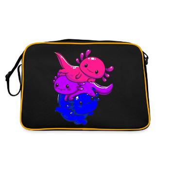 Subtil Bi Pride Bisexual Flag Kawaii Axolotl LGBTQ - Sac Retro - noir/or - Dos