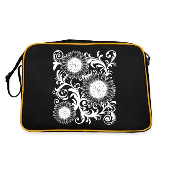 Baroque Aesthetic Sunflower Pattern Dark Academia - Retro Bag - black/gold - Back