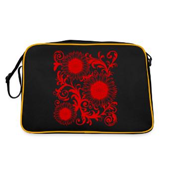 Baroque Aesthetic Sunflower Pattern Dark Academia - Retro Bag - black/gold - Back