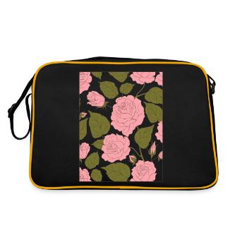 Esthétique Rose Motif Floral Baroque - Sac Retro - noir/or - Dos