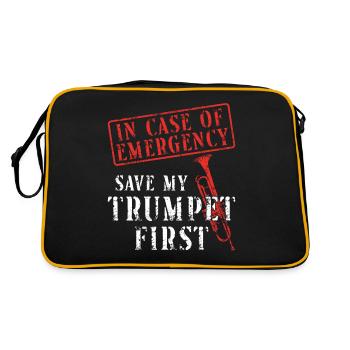 Trumpet Player Vintage In Case Of - Retro Tasche - Schwarz/Gold - Hinten