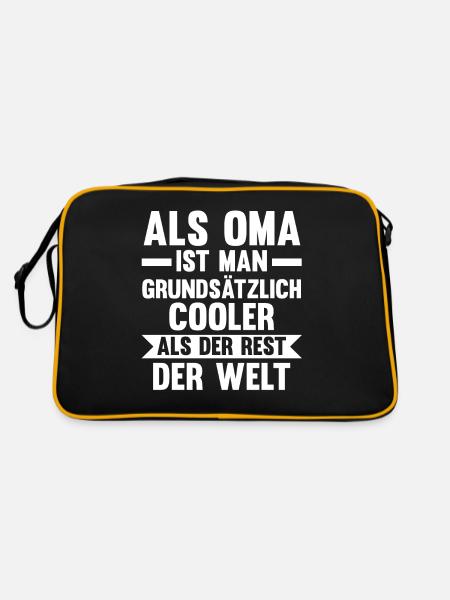 Großmutter Großmama Omi Oma - Retro Tasche - Schwarz/Gold