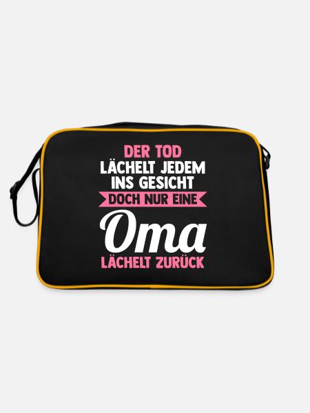 Großmutter Großmama Omi Oma - Retro Tasche - Schwarz/Gold