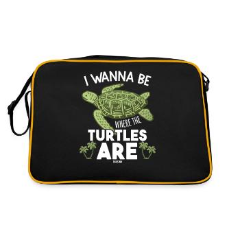 Reptiles Tortues de mer Conservation Océan - Sac Retro - noir/or - Dos