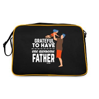 Ehemann Vater Eltern Kinder - Retro Tasche - Schwarz/Gold - Hinten