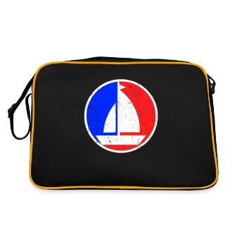 Segeln Logo - Retro Tasche - Schwarz/Gold - Hinten