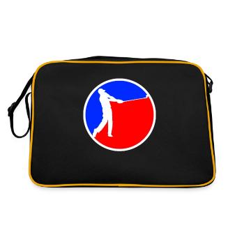 Golf Logo - Retro Tasche - Schwarz/Gold - Hinten